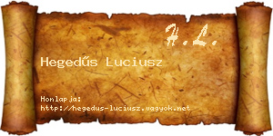 Hegedűs Luciusz névjegykártya